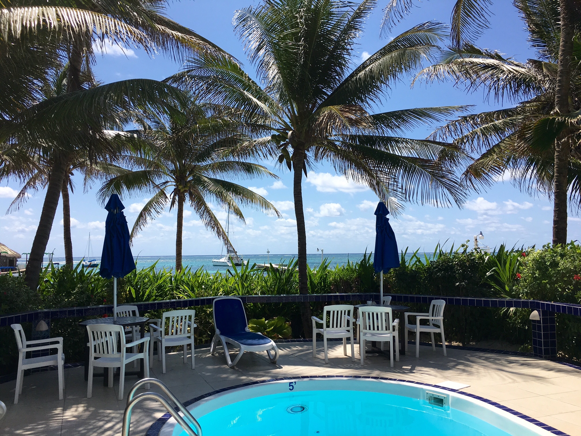 Discover the Best Caribbean Vacation for Couples 2 The view from our pool makes us one of the best San Pedro, Belize hotels and a great spot for a Caribbean vacation for couples