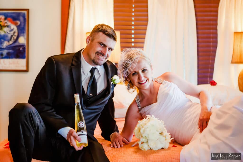 Couple enjoying a Caribbean Honeymoon at the Blue Tang Inn, one of the best Belize Resorts and wedding venues